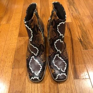 Gibson Latimer Vina Snake Embossed Ankle Booties